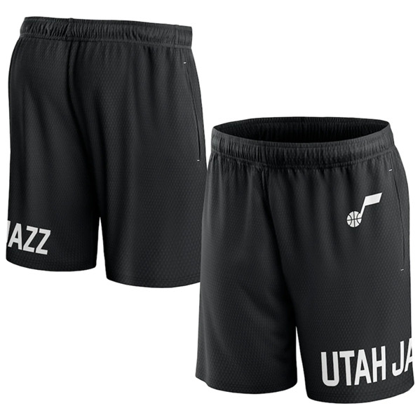 Men's Utah Jazz Black Free Throw Mesh Shorts